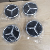 MERCEDES 75mm CENTRE CAP SET of 4 BLACK 2204000125