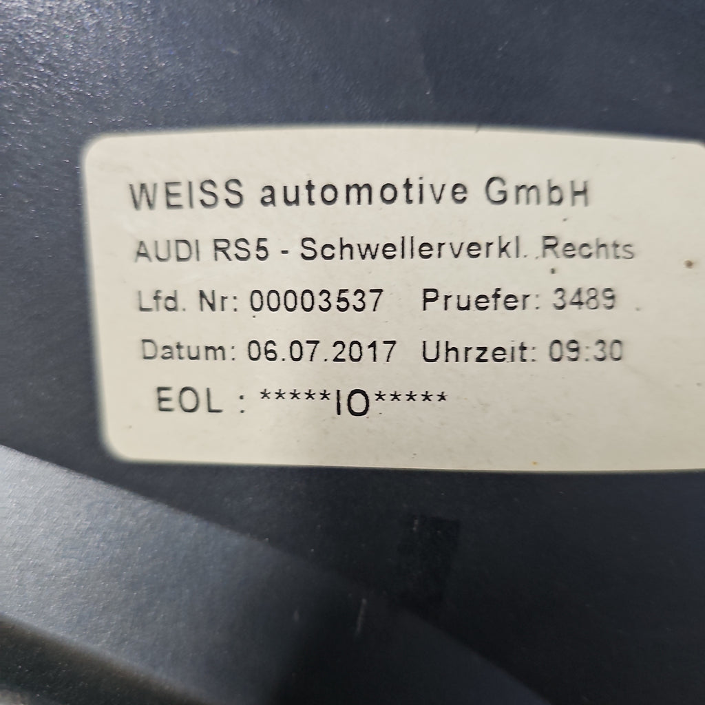 AUDI RS5 RIGHT SIDE SKIRT 8W6853856B