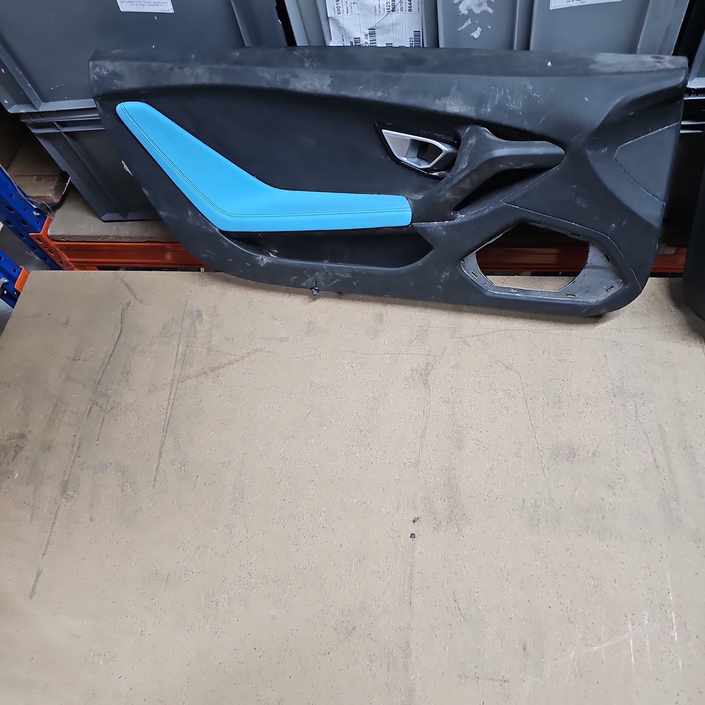 LAMBORGHINI HURACAN LEATHER DOOR CARDS BLACK/ BLUE DETAILS