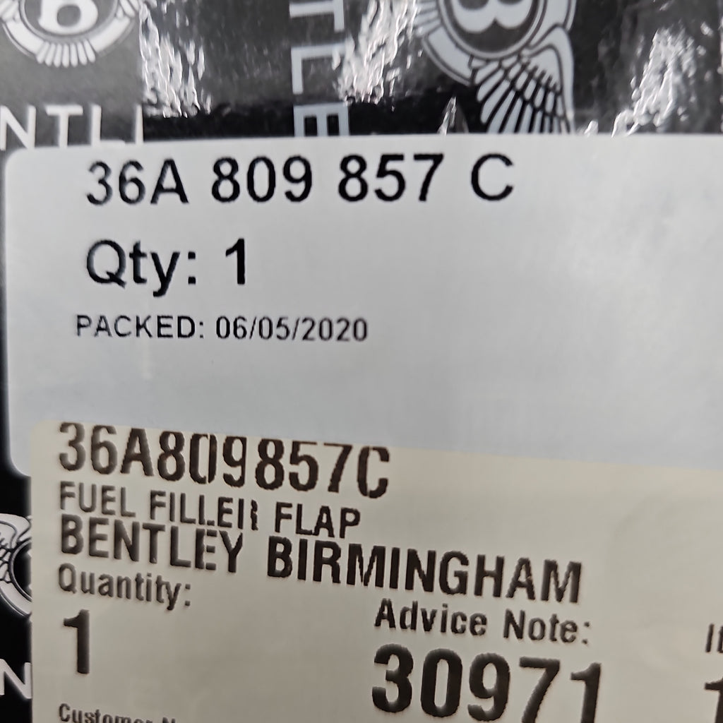 BENTLEY BENTAYGA  (2015+) FUEL FILLER CAP ASSEMBLY 36A809857 C