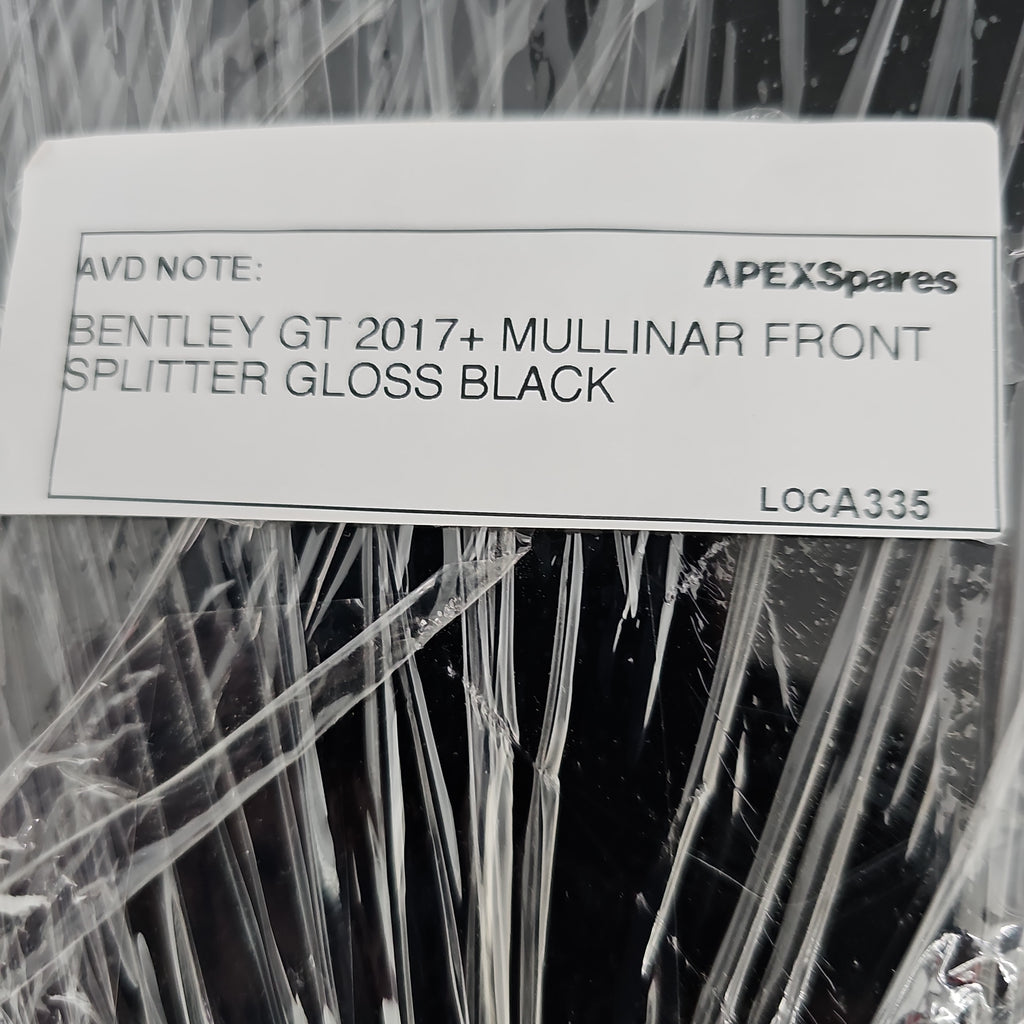 BENTLEY GT 2017+ MULLINAR FRONT SPLITTER GLOSS BLACK