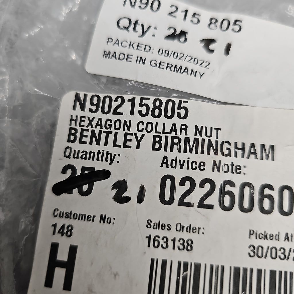 BENTLEY M6 FLANGED NUT N90215805