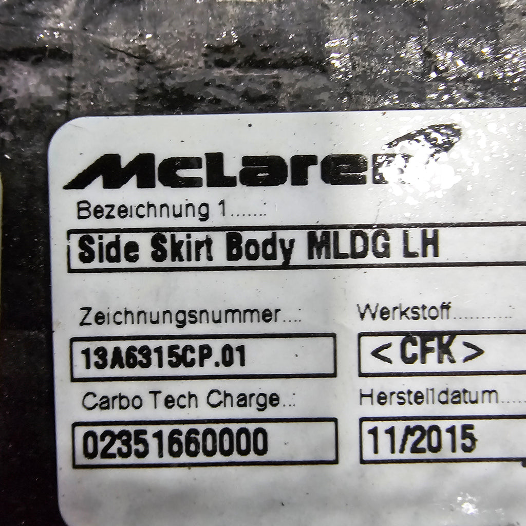 MCLAREN 570S MSO CARBON FIBRE SIDE SKIRTS SET 13A6315CP / 13A7039CP / 13A7050CP