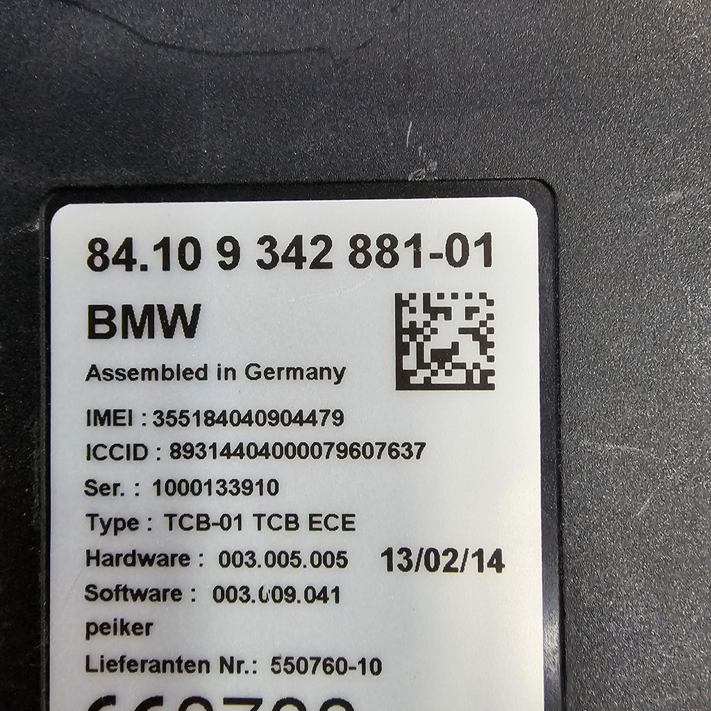 BMW 1 2 3 4 Series F21 F30 F32 F10 Bluetooth Telematic Control Module 9342881