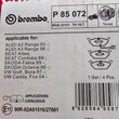 Load image into Gallery viewer, AUDI Brembo Front Brake Pads Set P85072