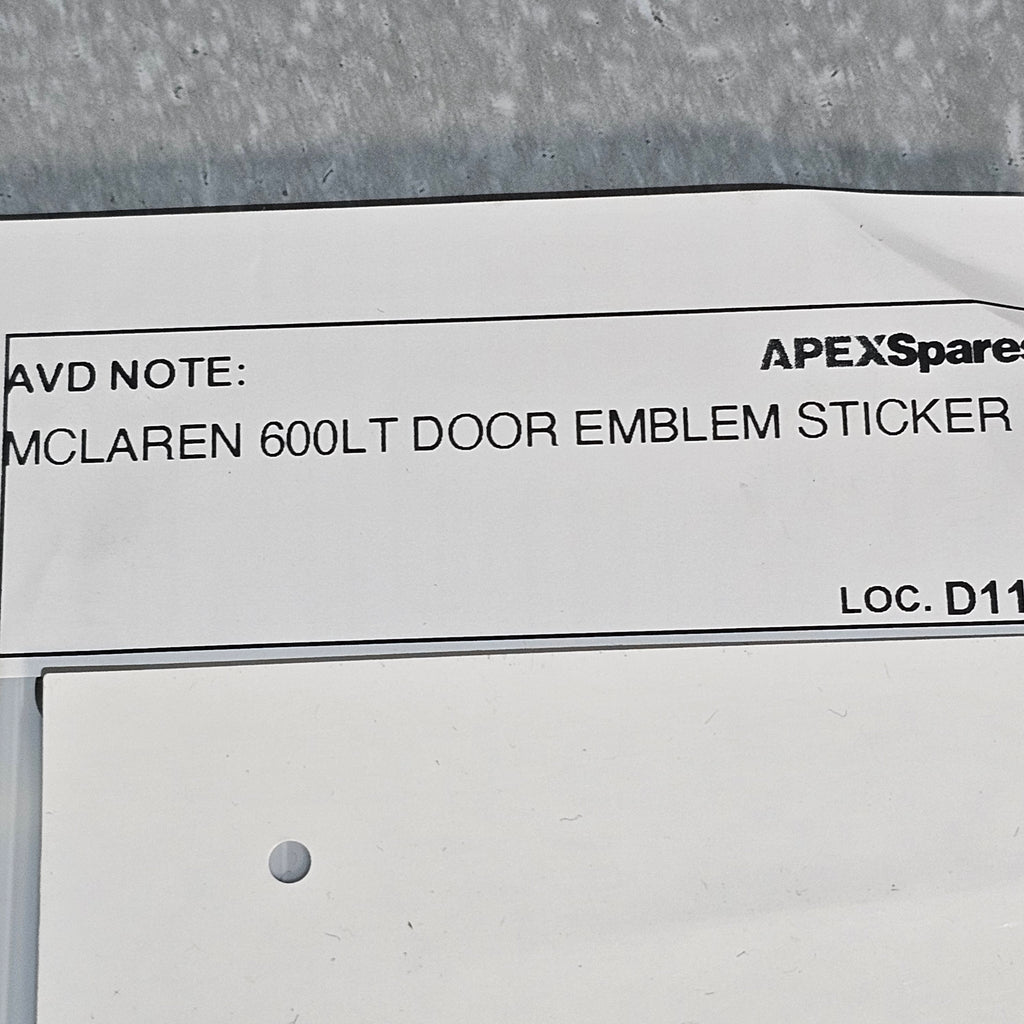 MCLAREN 600LT DOOR EMBLEM STICKER