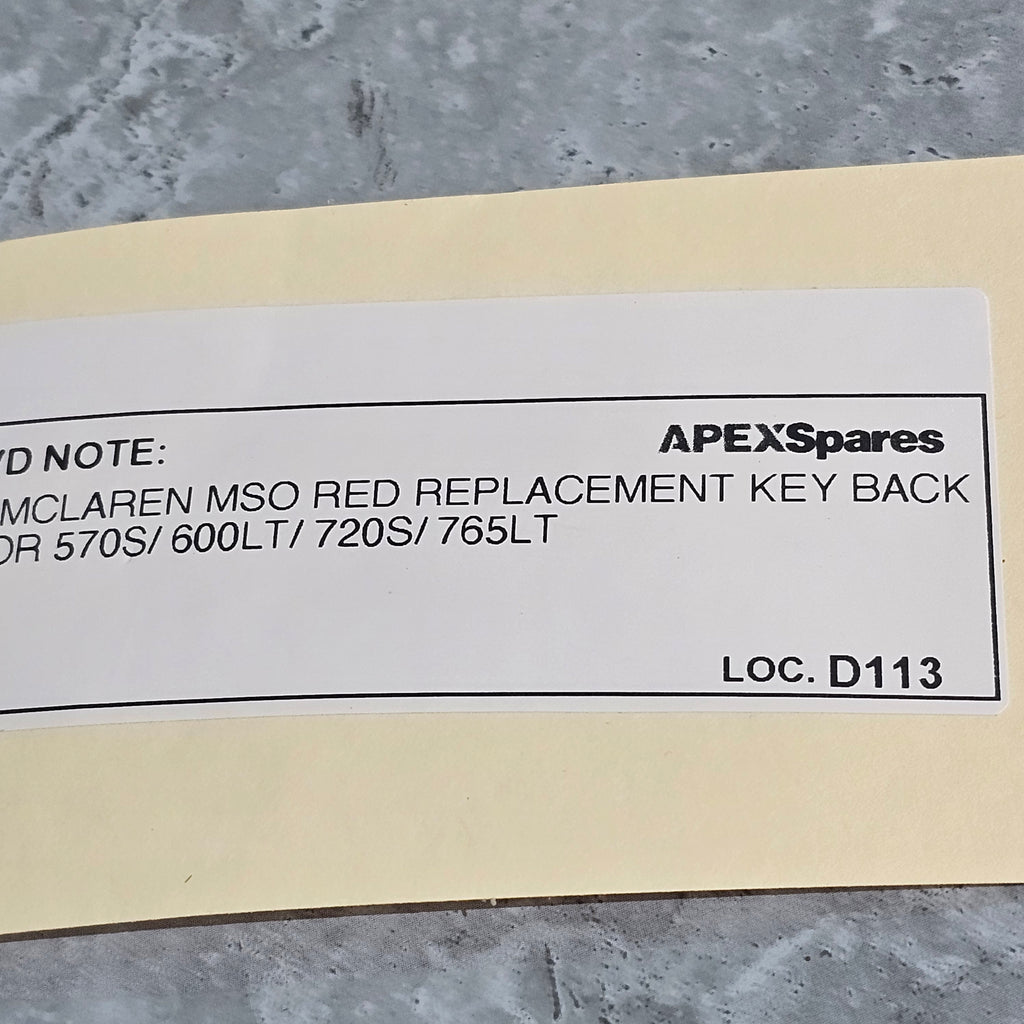 MCLAREN MSO RED REPLACEMENT KEY BACK FOR 570S/ 600LT/ 720S/ 765LT