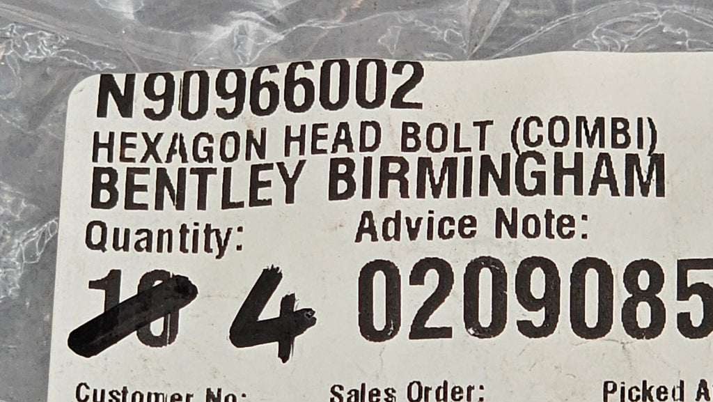 BENTLEY  HEXAGON HEAD BOLT (COMBI) M8 X 25 N90966002