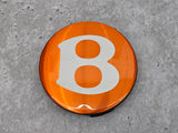 BENTLEY ORANGE B ALLOY WHEEL HUB CAP BADGE