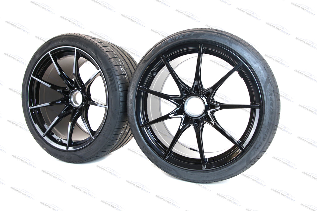 MCLAREN SENNA ALLOY WHEELS SET WITH BRAND NEW PIRELLI TROFEO TYRES (BLACK))