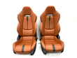 Load image into Gallery viewer, GENUINE MCLAREN 570S ELECTRIC COMFORT SEATS IN TAN LEATHER WITH BLACK STRIPE