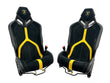 Load image into Gallery viewer, LAMBORGHINI HURACAN PERFORMANTE CARBON FIBRE BUCKET SEATS IN BLACK-YELLOW 4T0860007