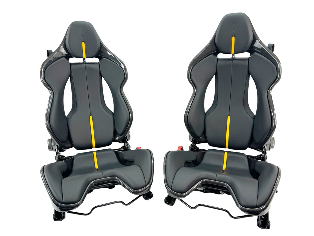 FERRARI 296/ SF90 CARBON RACING SEATS BLACK/ YELLOW 916576/ 917091