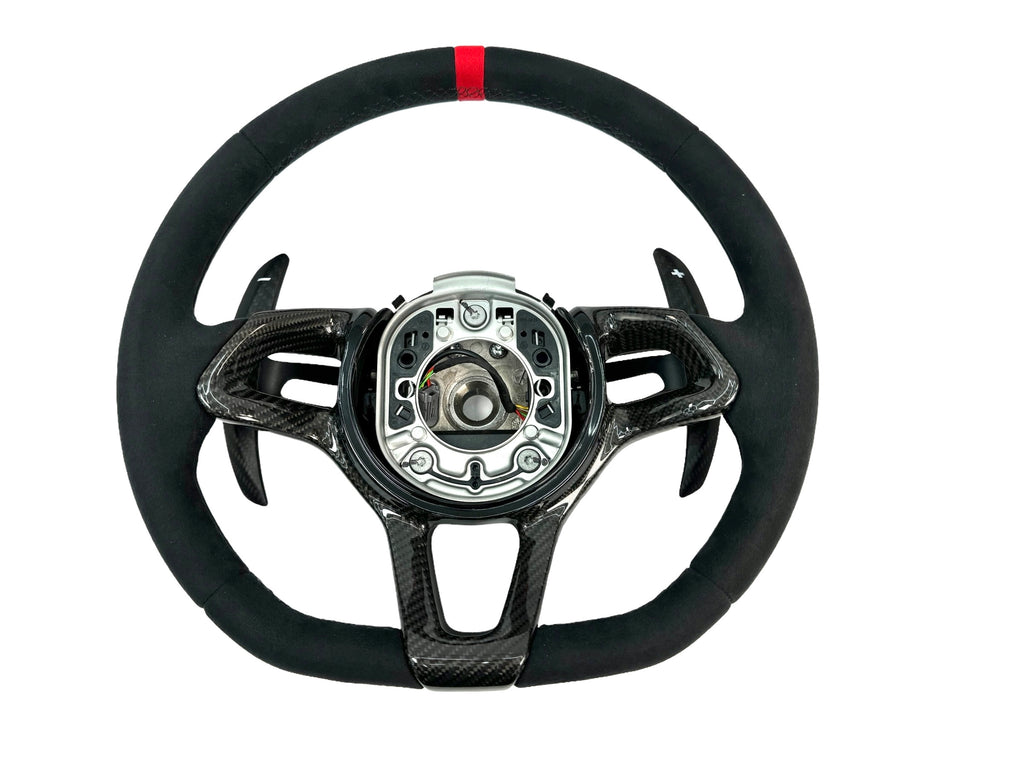 MCLAREN 675LT MSO ALCANTARA W/ RED 12-O'CLOCK RING STEERING WHEEL 11N1131RP-13000SW