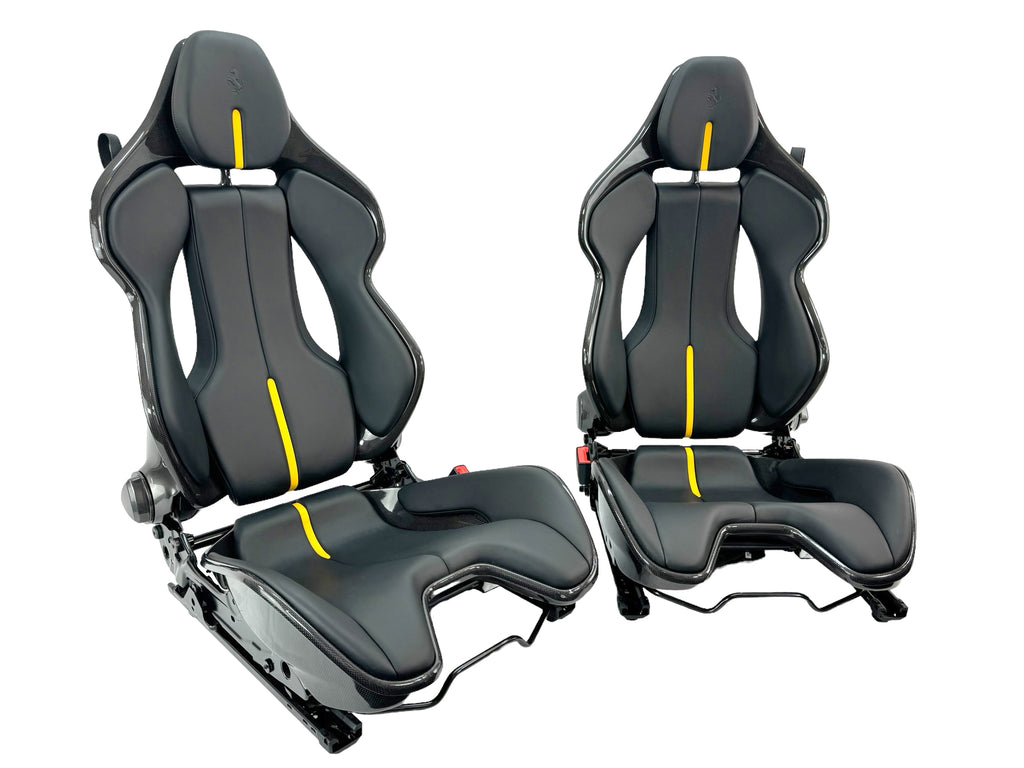 FERRARI 296/ SF90 CARBON RACING SEATS BLACK/ YELLOW 916576/ 917091