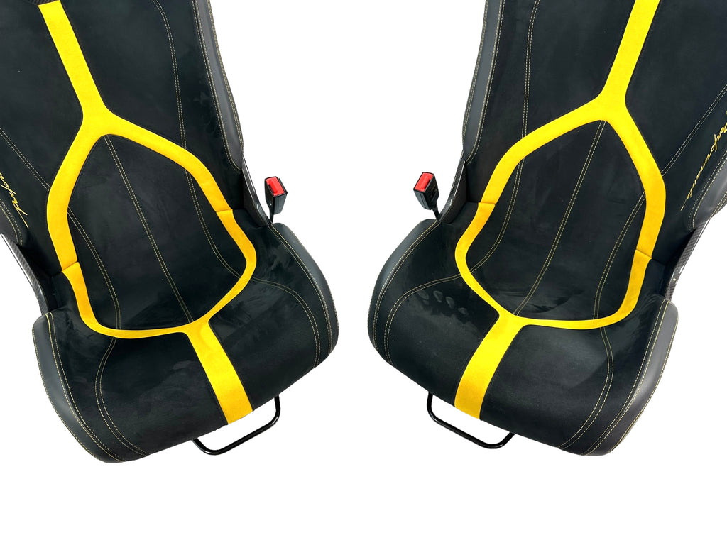 LAMBORGHINI HURACAN PERFORMANTE CARBON FIBRE BUCKET SEATS IN BLACK-YELLOW 4T0860007