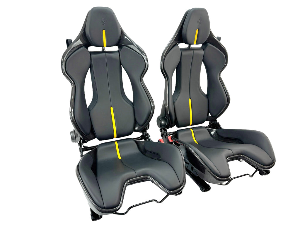 FERRARI 296/ SF90 CARBON RACING SEATS BLACK/ YELLOW 916576/ 917091