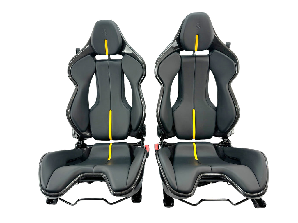 FERRARI 296/ SF90 CARBON RACING SEATS BLACK/ YELLOW 916576/ 917091