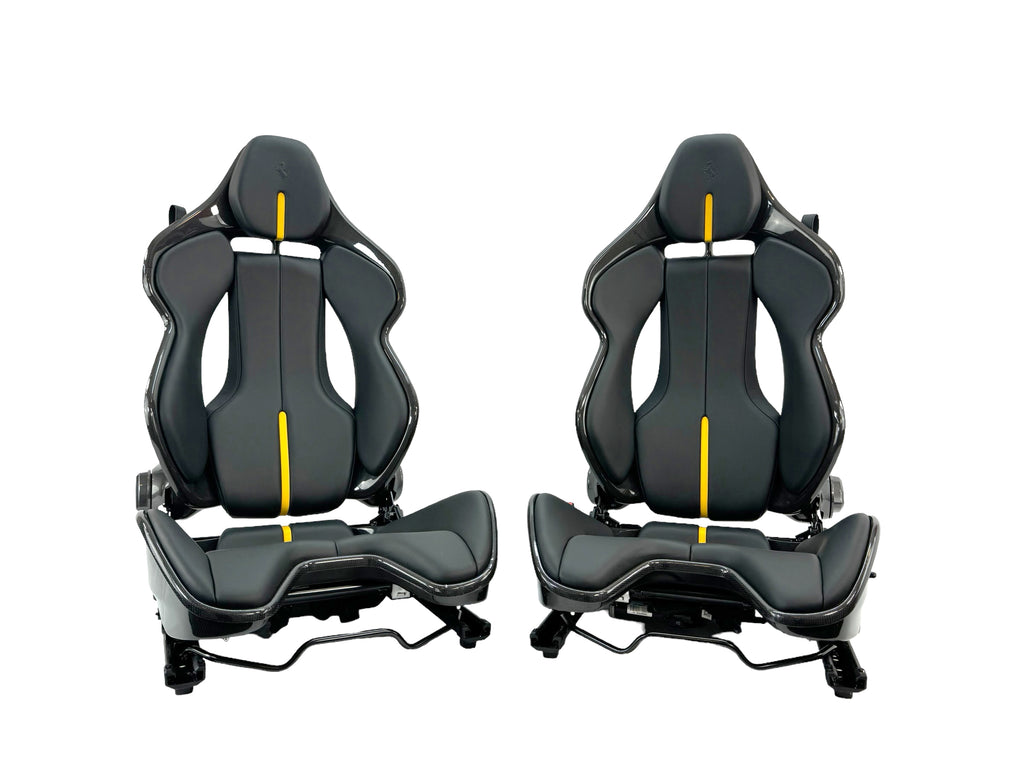 FERRARI 296/ SF90 CARBON RACING SEATS BLACK/ YELLOW 916576/ 917091