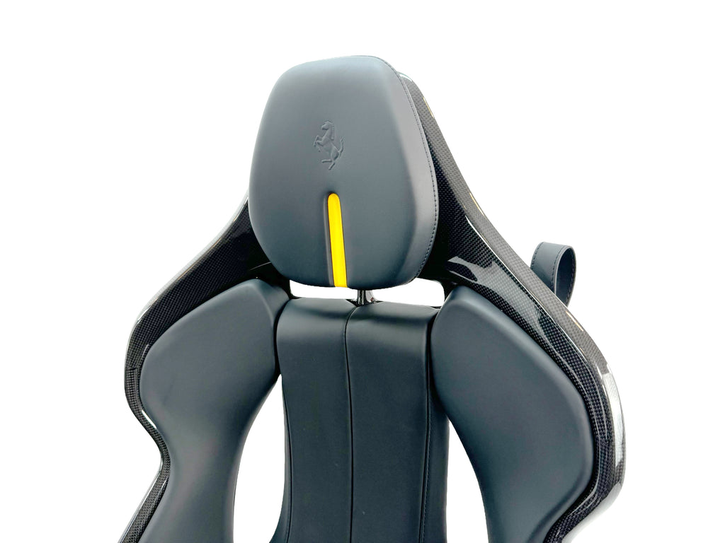 FERRARI 296/ SF90 CARBON RACING SEATS BLACK/ YELLOW 916576/ 917091