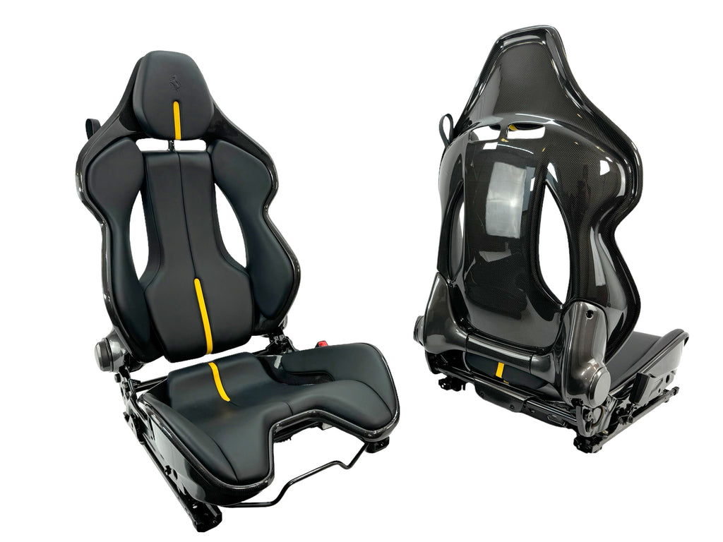 FERRARI 296/ SF90 CARBON RACING SEATS BLACK/ YELLOW 916576/ 917091