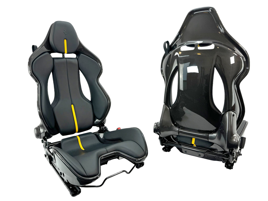 FERRARI 296/ SF90 CARBON RACING SEATS BLACK/ YELLOW 916576/ 917091