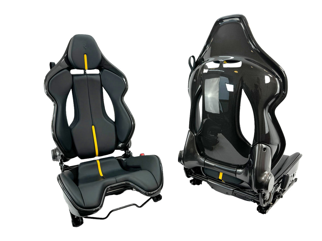 FERRARI 296/ SF90 CARBON RACING SEATS BLACK/ YELLOW 916576/ 917091