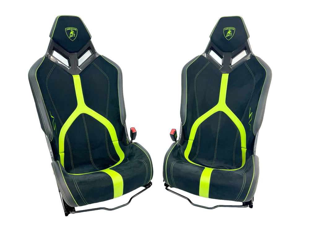 LAMBORGHINI AVENTADOR SV CARBON FIBRE BUCKET SEATS IN BLACK/ GREEN 470860671D