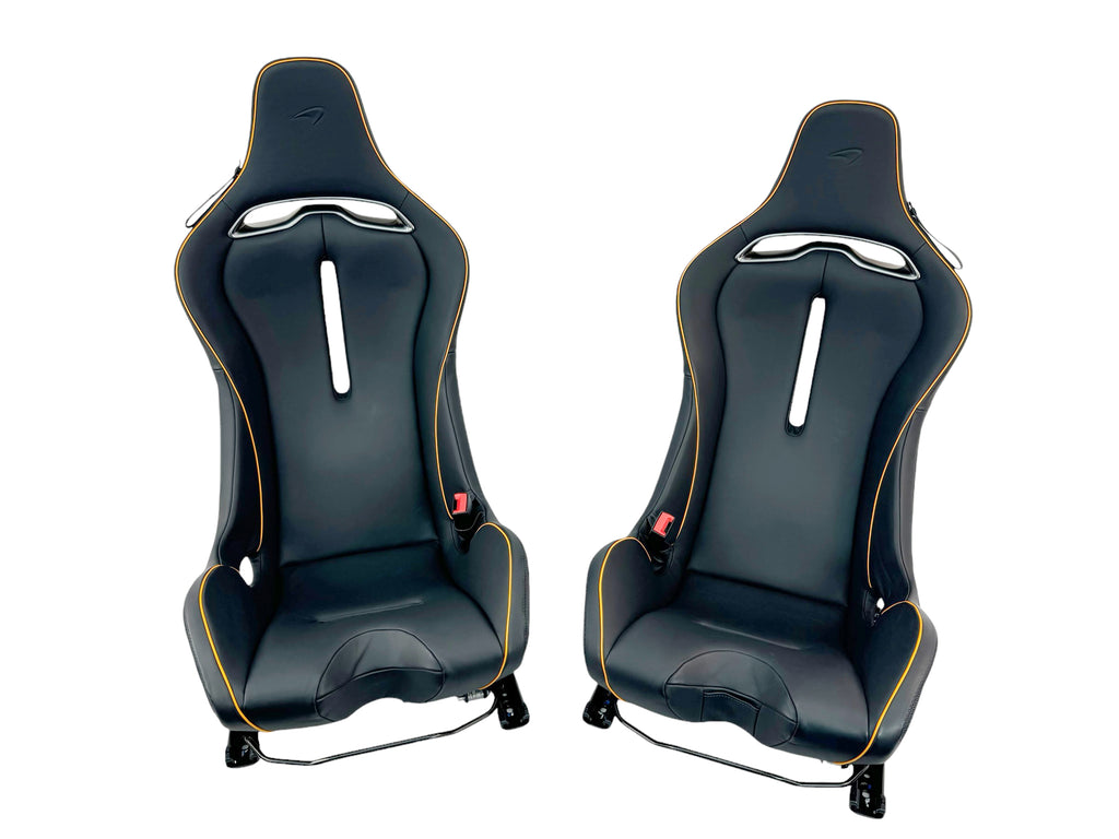 MCLAREN ARTURA MSO CLUB SPORT SEATS BLACK LEATHER/ ORANGE PIPING 16NC493CP