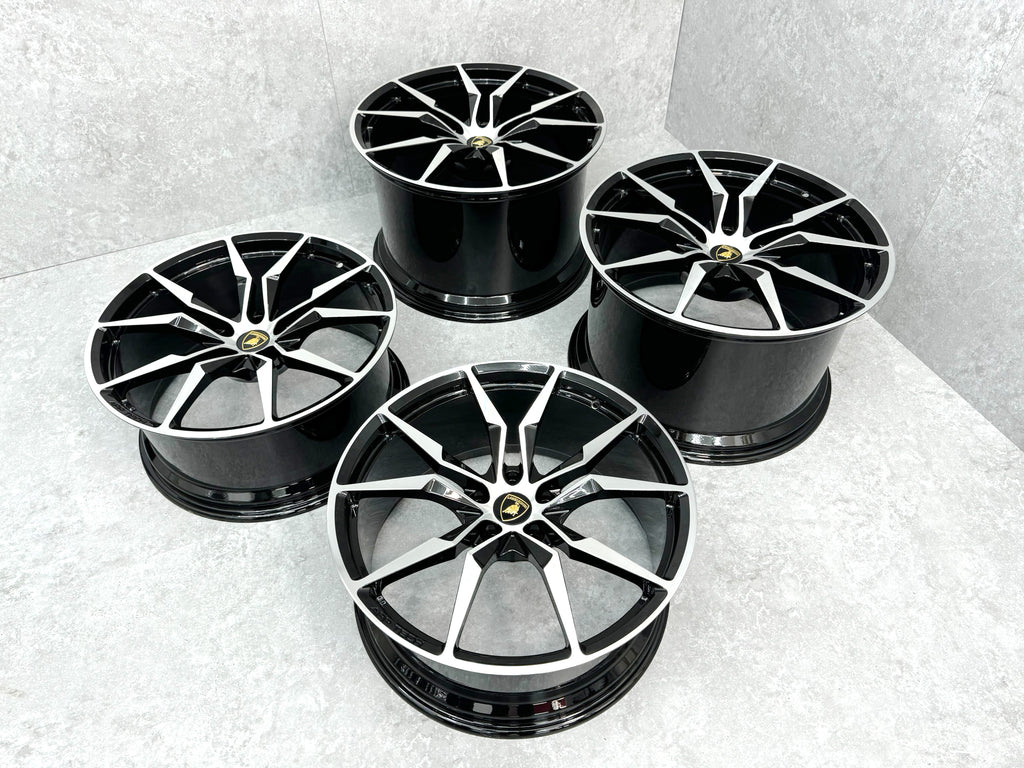 LAMBORGHINI AVENTADOR DIONE WHEEL SET AD-PERSONAN BLACK/ MACHINE 470601023