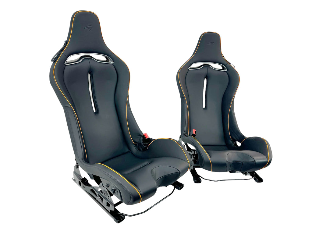 MCLAREN ARTURA MSO CLUB SPORT SEATS BLACK LEATHER/ ORANGE PIPING 16NC493CP