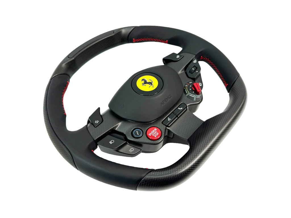 FERRARI 812 CARBON + LED STEERING WHEEL BLACK/ RED STITCHING 337540