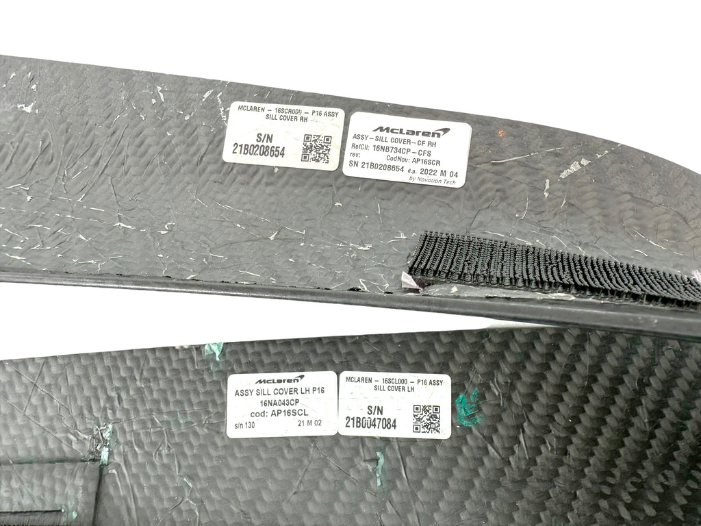 MCLAREN ARTURA CARBON FIBRE EXTENDED DOOR SILL FINISHER WITH MSO LOGO 16NB733CP 16NB734CP