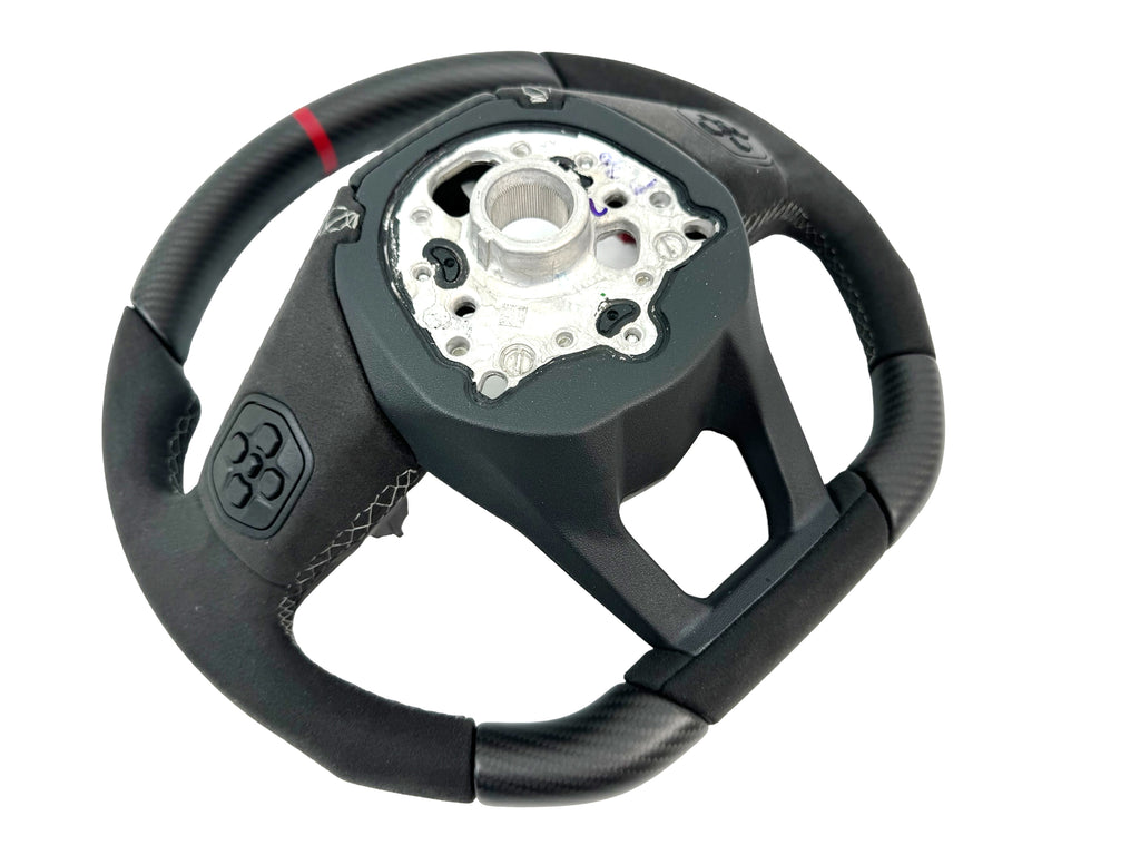 LAMBORGHINI REVULETO CARBON FIBRE ALCANTARA STEERING WHEEL - BLACK/ GREY