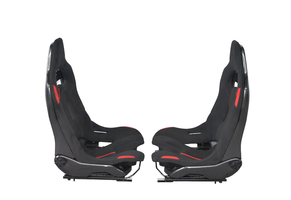 FERRARI SF90 XX STRADALE CARBON RACE SEATS IN ALCANTARA WITH RED DETAILS