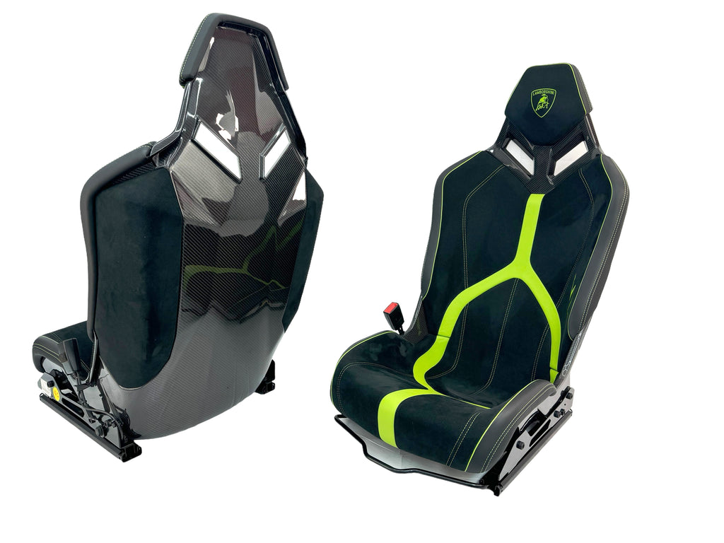 LAMBORGHINI AVENTADOR SV CARBON FIBRE BUCKET SEATS IN BLACK/ GREEN 470860671D