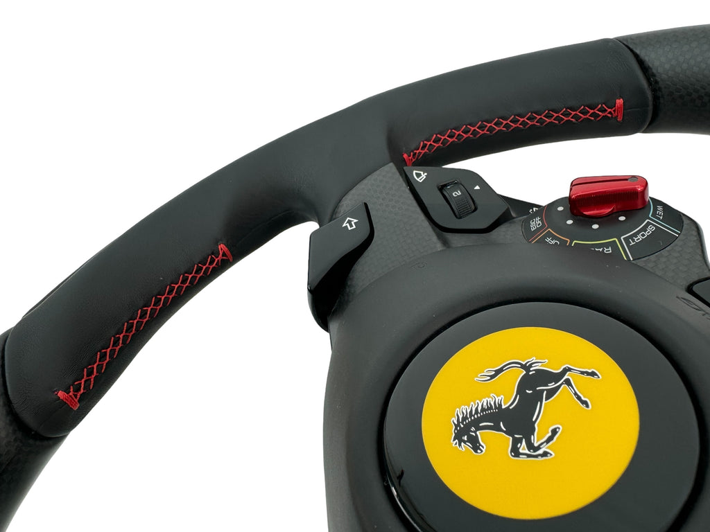 FERRARI 812 CARBON + LED STEERING WHEEL BLACK/ RED STITCHING 337540