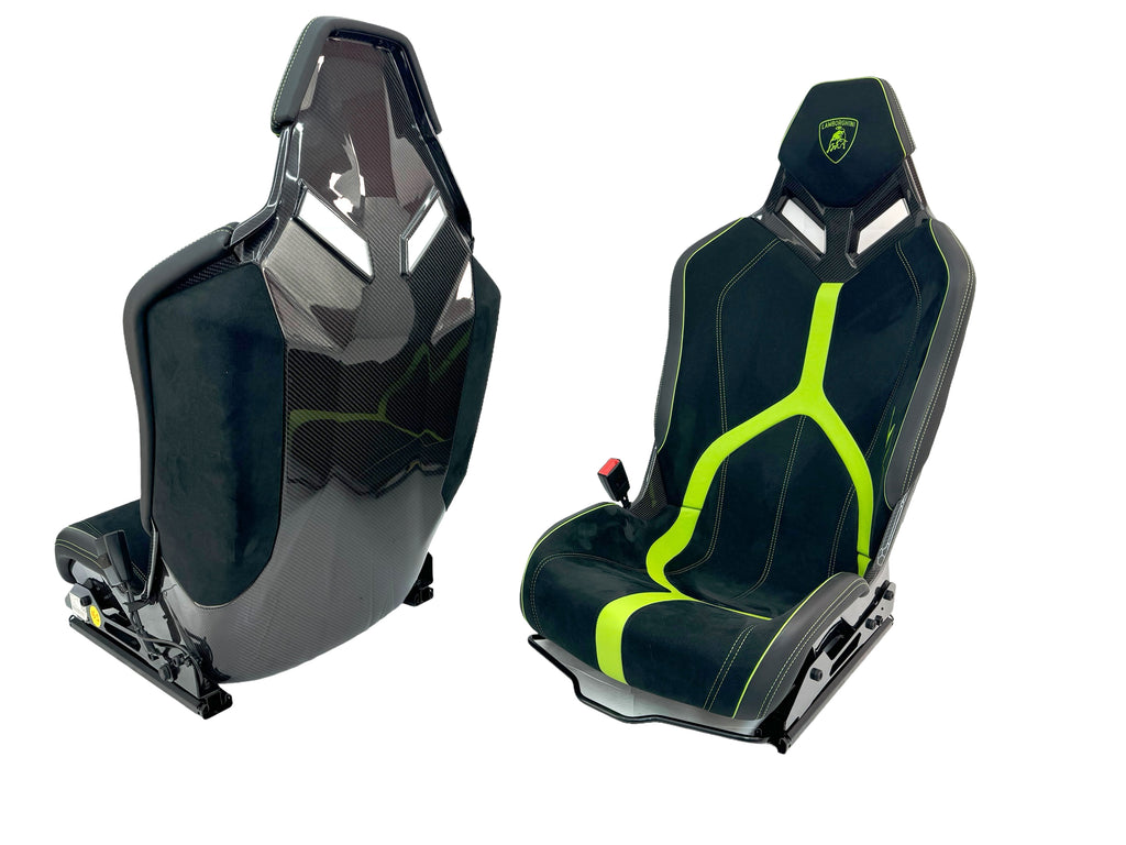 LAMBORGHINI AVENTADOR SV CARBON FIBRE BUCKET SEATS IN BLACK/ GREEN 470860671D