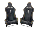 MCLAREN ARTURA MSO CLUB SPORT SEATS BLACK ALCANTARA/ ORANGE PIPING 16NC494CP