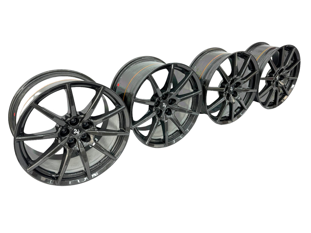 FERRARI 488 PISTA/ F8 CARBON ALLOY WHEELS SET RIMS ONLY 70004445 (EX DEMO)