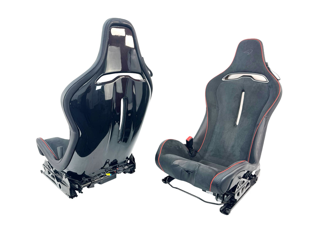 MCLAREN ARTURA MSO CLUB SPORT SEATS BLACK ALCANTARA/ RED PIPING 16NC493CP