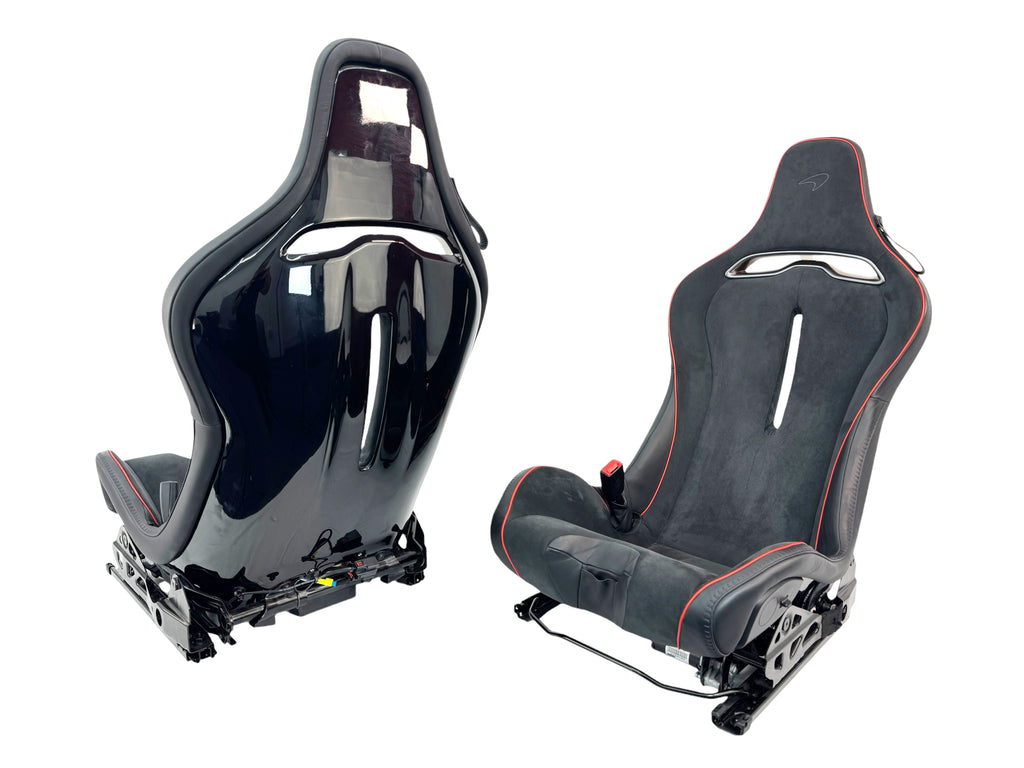 MCLAREN ARTURA MSO CLUB SPORT SEATS BLACK ALCANTARA/ RED PIPING 16NC493CP