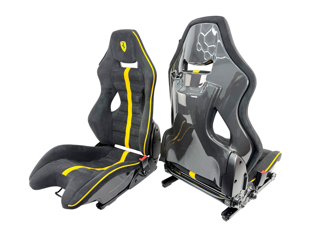 FERRARI ATELIER CARBON RACE SEATS BLACK/ YELLOW 743162