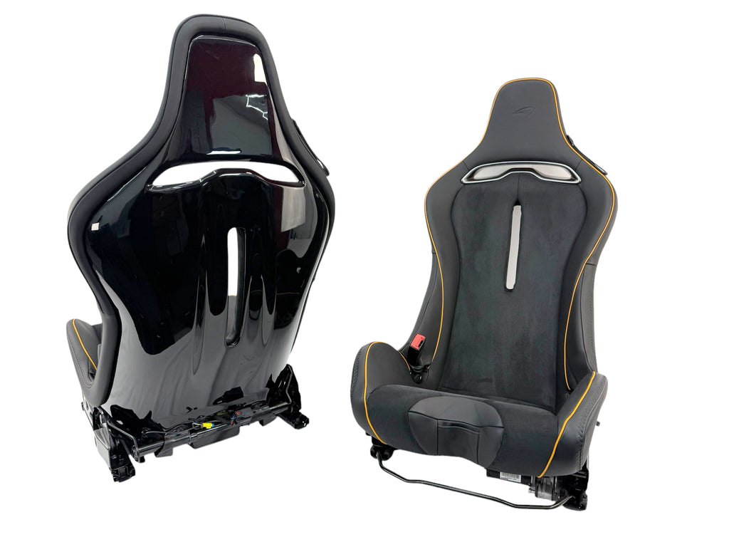 MCLAREN ARTURA MSO CLUB SPORT SEATS BLACK ALCANTARA/ ORANGE PIPING 16NC494CP