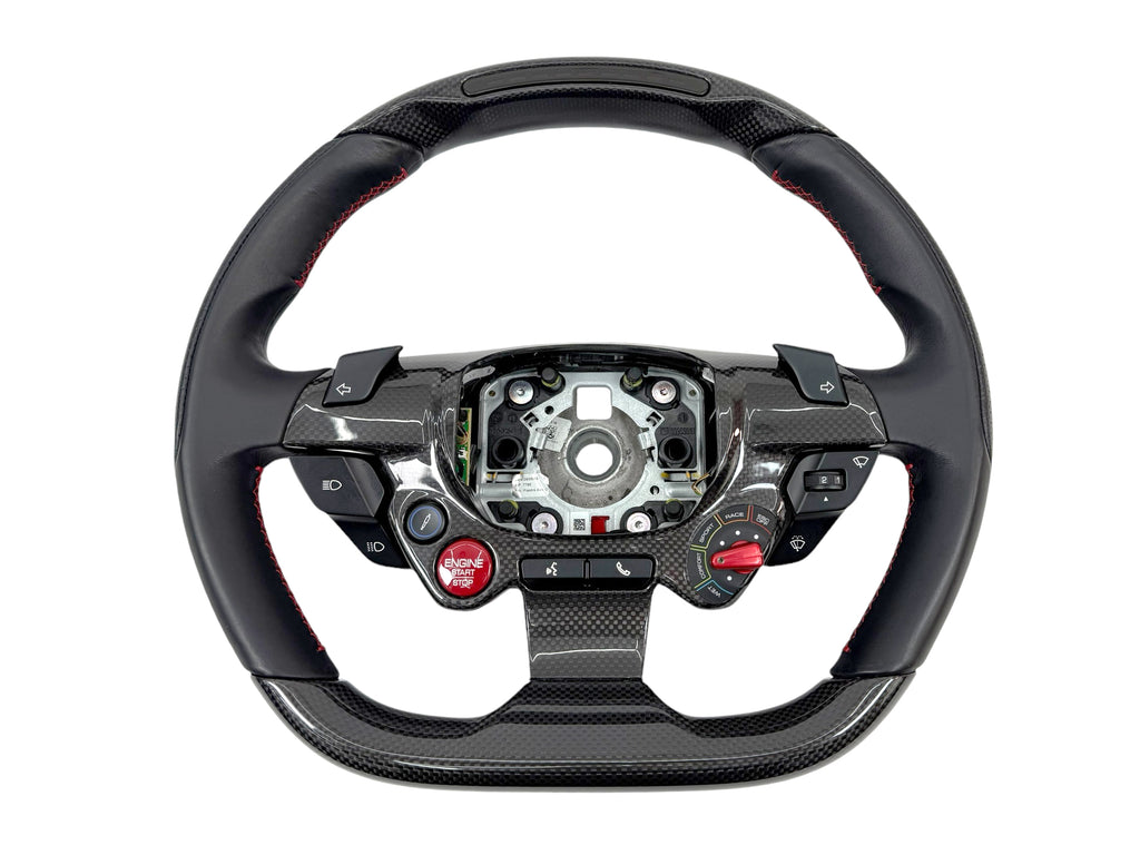 FERRARI PORTOFINO M CARBON + LED STEERING WHEEL BLACK/ RED STITCHING 770680