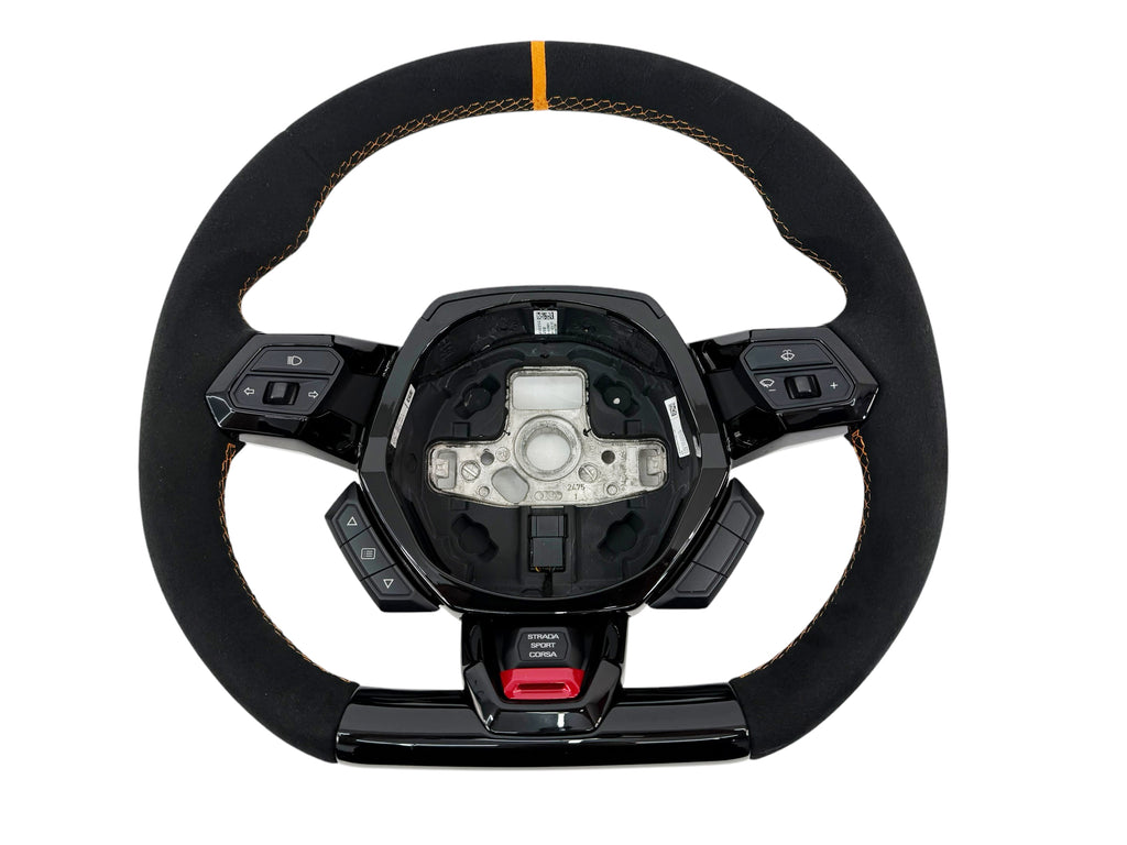 LAMBORGHINI HURACAN PERFORMANTE ALCANTARA STEERING WHEEL (WITHOUT CRUISE CONTROL) - ORANGE  4T0419091BC