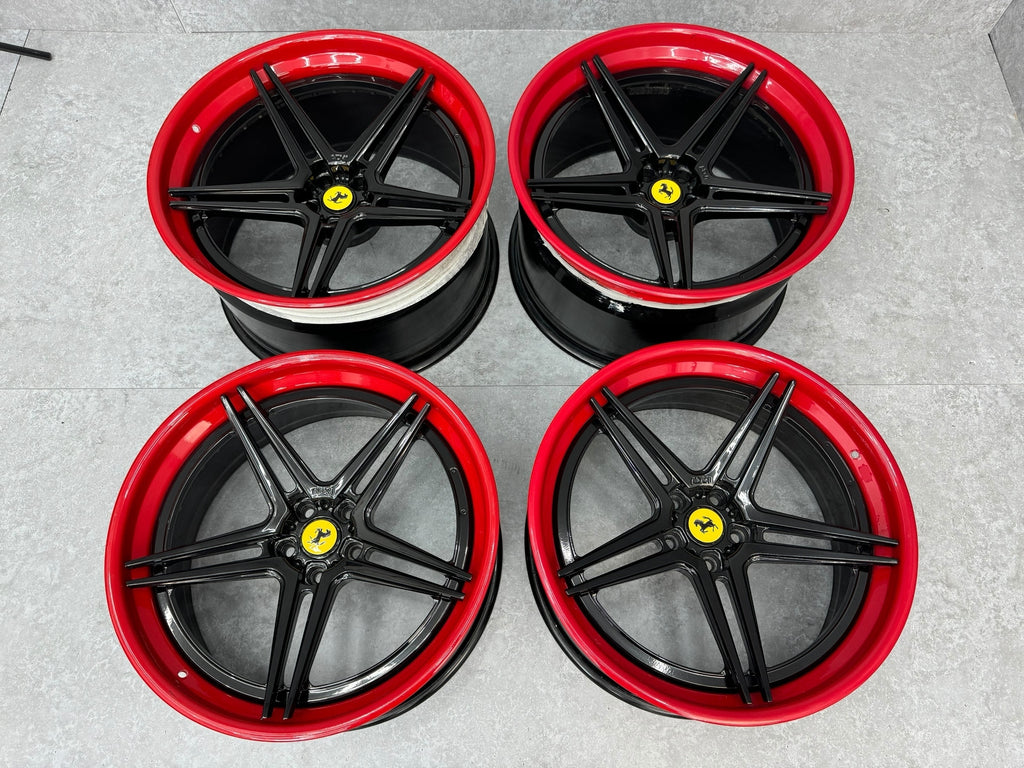 FERRARI F12 ADV1 ADV05 MV.2 SL 21"/22" FORGED WHEELS BLACK/ RED