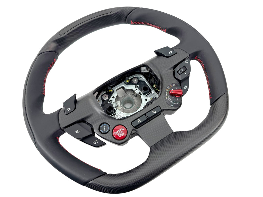 FERRARI 812 MATT CARBON + LED STEERING WHEEL BLACK/ RED STITCHING 337540