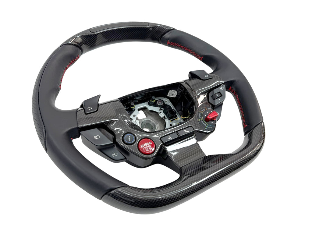 FERRARI PORTOFINO M CARBON + LED STEERING WHEEL BLACK/ RED STITCHING 770680