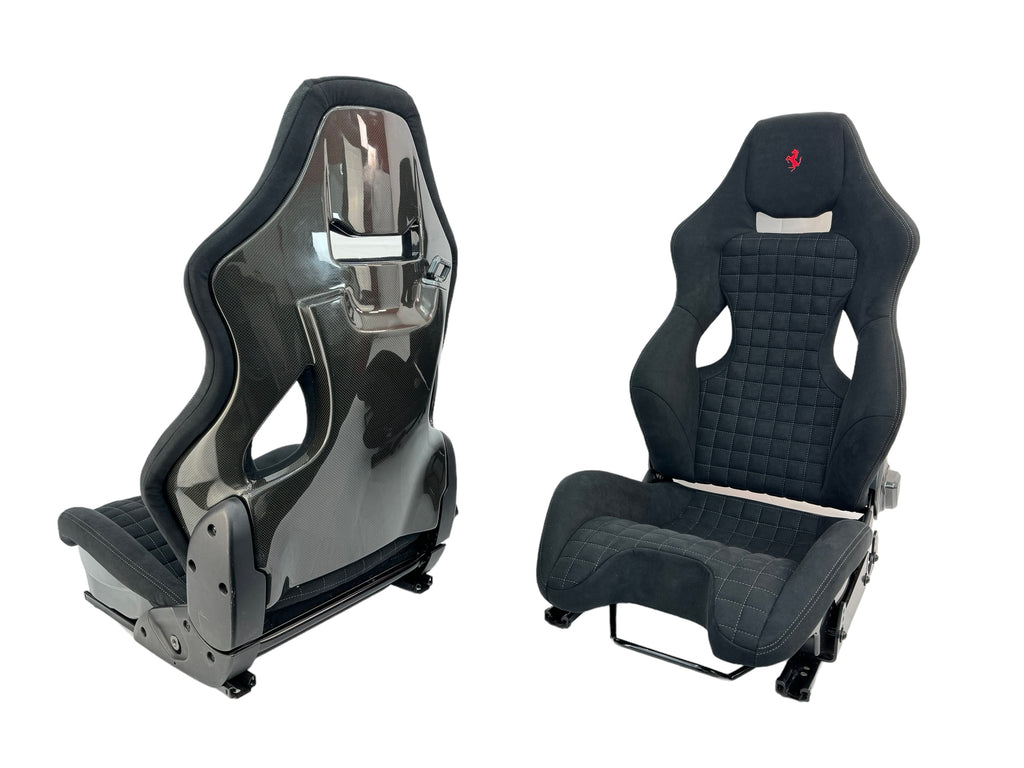 FERRARI 812 COMPETIZIONE CARBON RACE SEATS IN ALCANTARA WITH RED DETAILS